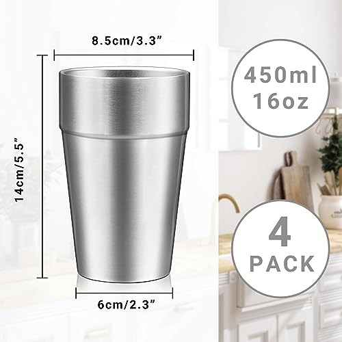 Metal Cups For Drinking (stepped / 16oz,4pcs)