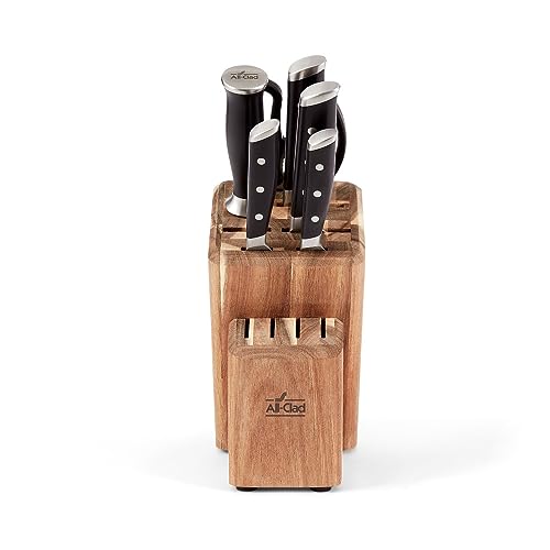 Forged German Stainless Steel Knife Set and Acacia Wood Block 7 Piece (7 Count)