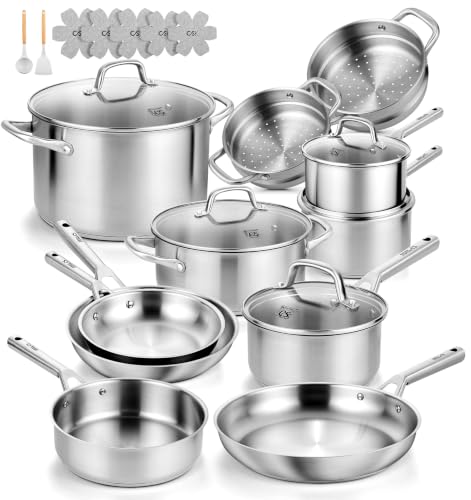 Stainless Steel Cookware Set 23 PCS With 5