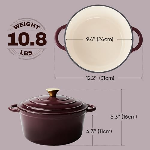 4.5 Quart Dutch Oven Pot with Lid (4.5 QT / Fig)