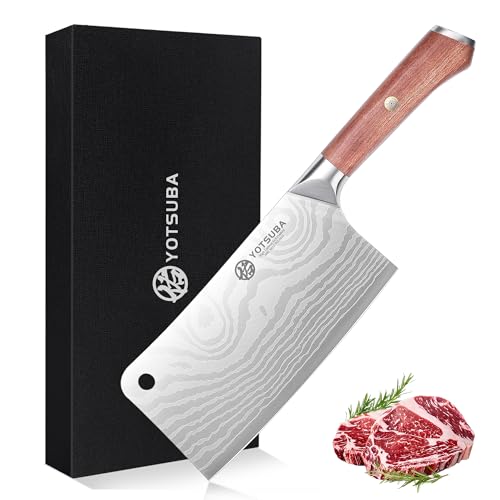 7 Inch Cleaver Knife with Full Tang Rosewood Handle