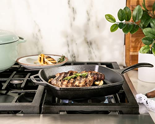 Square Cast Iron Grill Pan (10.5-Inch Grill Pan)