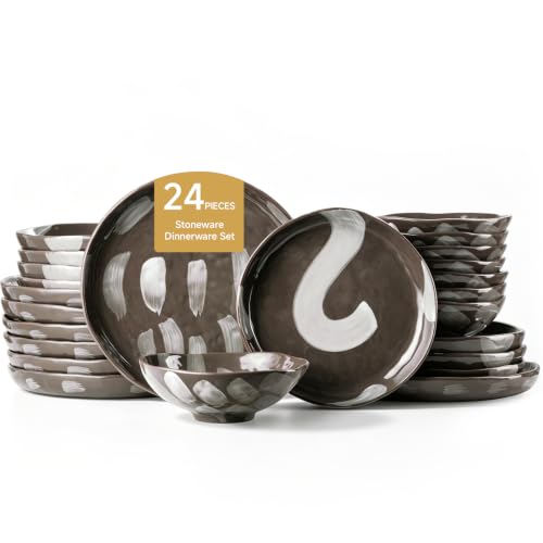 Handcrafted Stoneware Dinnerware Set (Heritage Earth / service for 8)