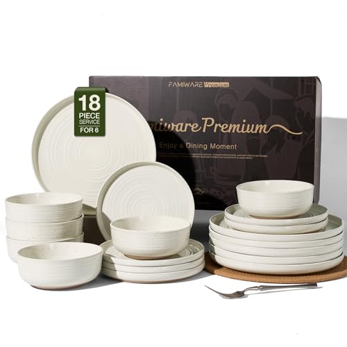 Stoneware Dinnerware Sets for 6 (Cream)