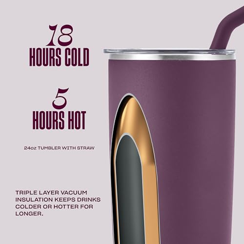 Stainless Steel Tumbler with Straw and Slide
