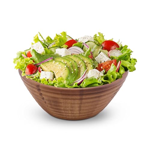 Acacia Wood Salad Bowl (12" Large Beehive Salad Bowl)