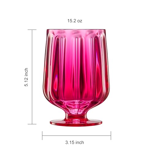 15oz Unbreakable Premium Drinking Glasses Set of 4 (4 Count)