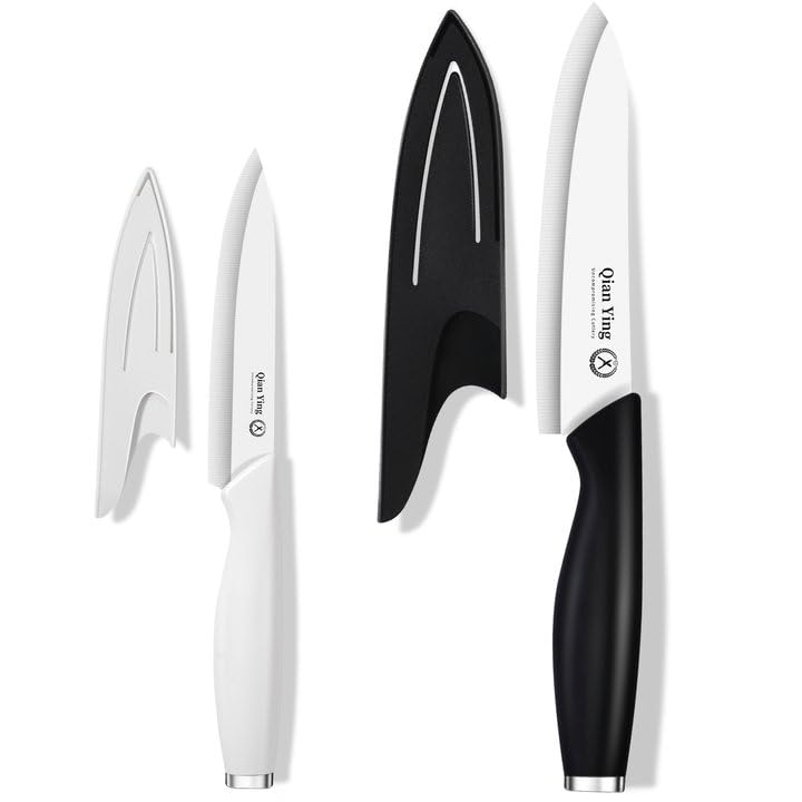 Ceramic Knife Set for Kitchen with Sheath (9 Count)