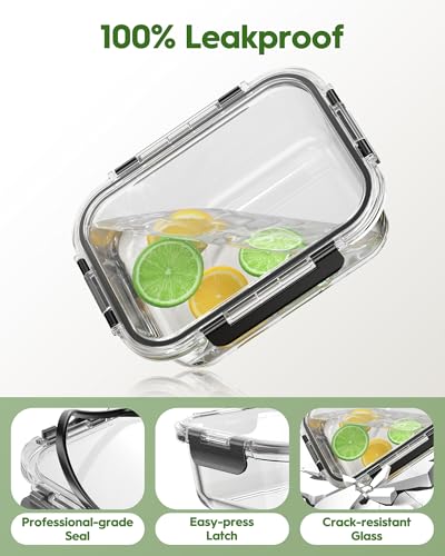 40 Piece Glass Food Storage Containers with Airtight Lids