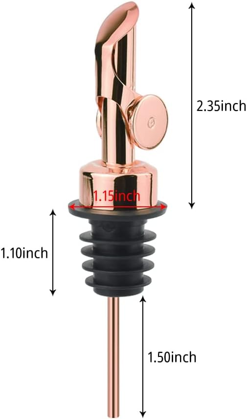 MEETSWEET Olive oil dispenser spout, pour spouts,304stainless steel automatic opening and closing spout, leak-proof, for olive oil, vinegar, wine and other liquid bottles (304rose)