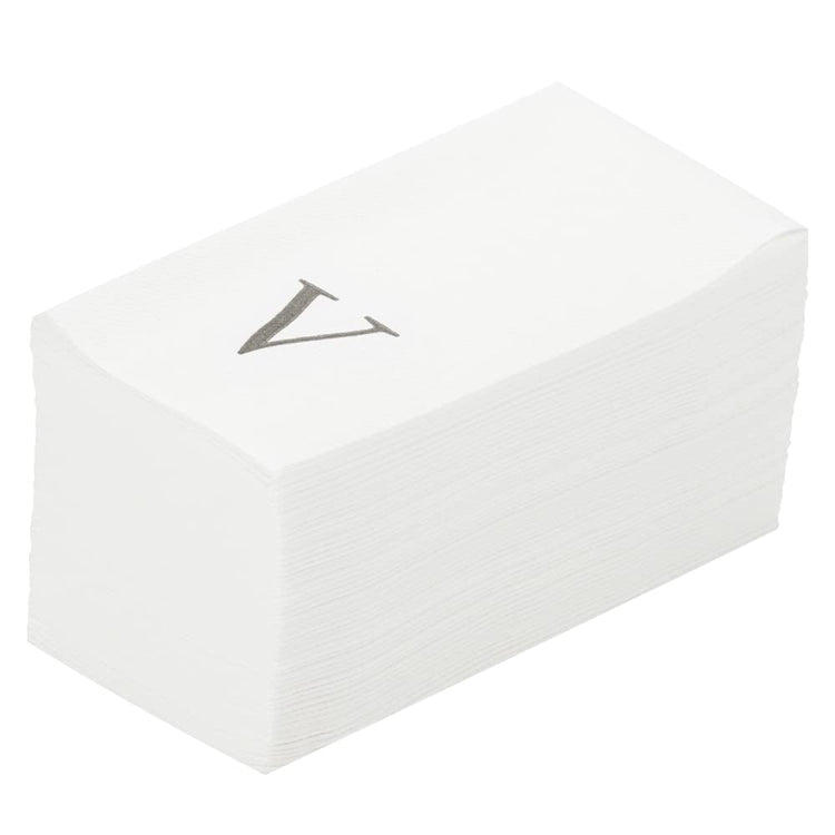 Silver V White Linen Feel Guest Towel Napkin (2000 Count)