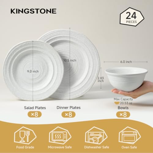 Handmade Stoneware Dinnerware Set (Artisan Ivory / service for 8)