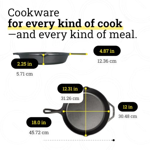 Pre Seasoned Cast Iron Skillet (12 Inch)