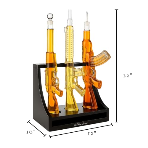 3 Gun Whiskey Decanters Set & Rifle 1000ml (3 Count)