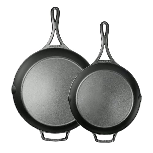 Blacklock 10.25 and 12 Inch Lightweight Cast Iron Skillet Set (10.25" & 12" (Pack of 2))