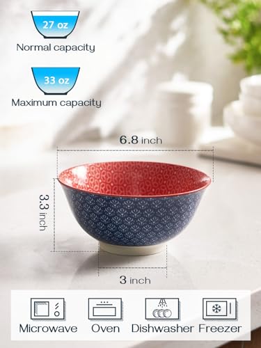 Mosaian 33 OZ Large Bowl Set of 6 (Multicolor / 33 OZ)