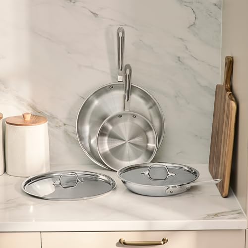 D3® Stainless Steel 5 Piece Frypan Set