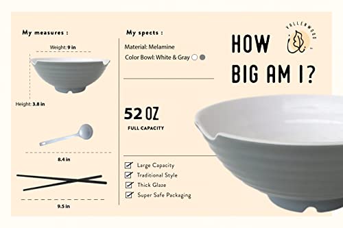4 XL Gray White bowl set (9 inch x4 / Gray White)