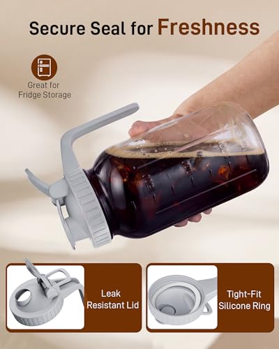 64 oz Cold Brew Coffee Maker (64 oz-Grey-1 Pack)