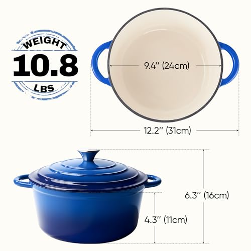 4.5 Quart Dutch Oven Pot with Lid (4.5 QT / Dark Blue)