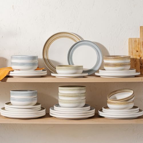 Stoneware Dinnerware Set (Green / Service for 6-18Pcs)