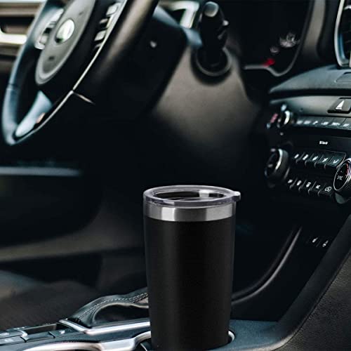 20oz Tumblers Stainless Steel Mugs with Lid Double Wall Vacuum Insulated Coffee Cups for Cold & Hot Drinks (Black-A / 12 Count (Pack of 1))