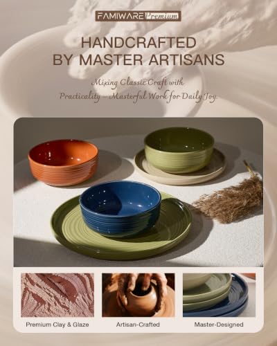Ceramic Dinnerware Set for 8 (Multicolor (Earthy Tones))