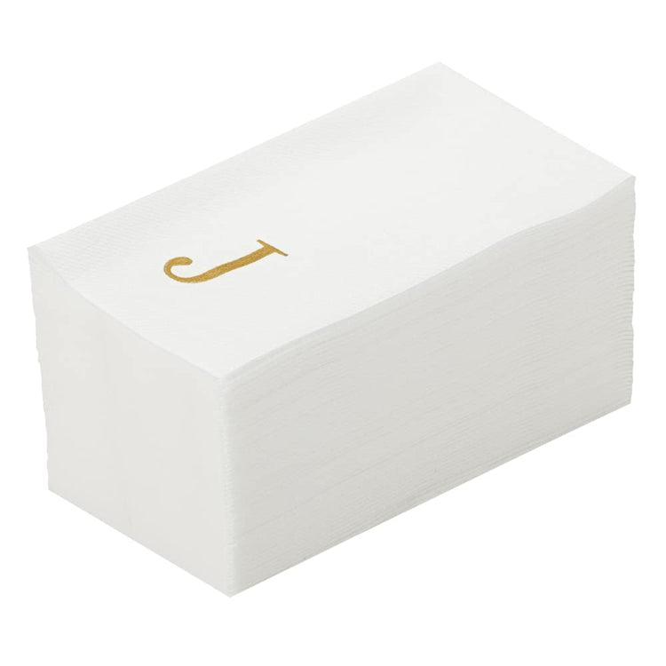 Paper Rectangle Gold Letter J Linen (2000 Count)