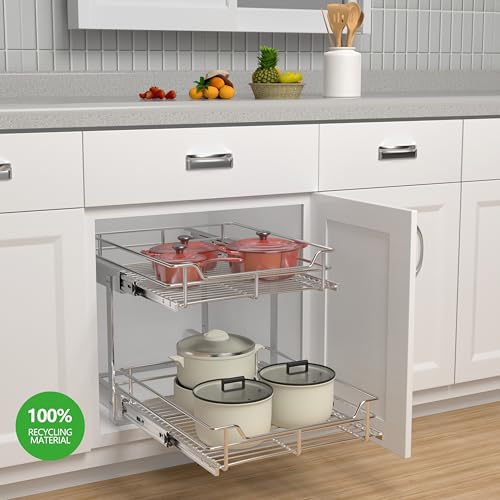 2 Tier Cabinet Pull Out Shelves (20 x 22 Inch)