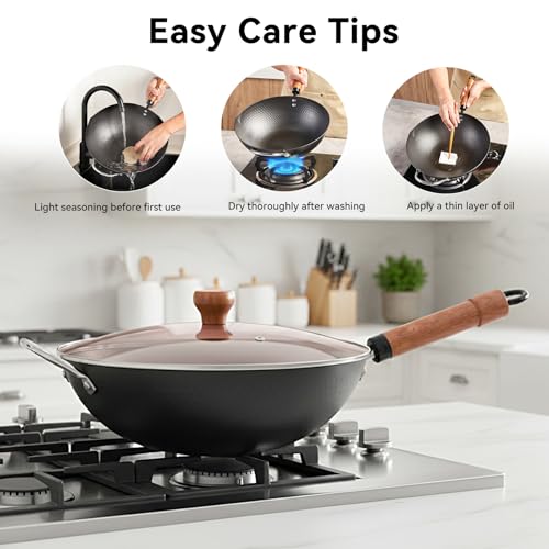 Carbon Steel Wok with Lid (12.59-inch-DBH)