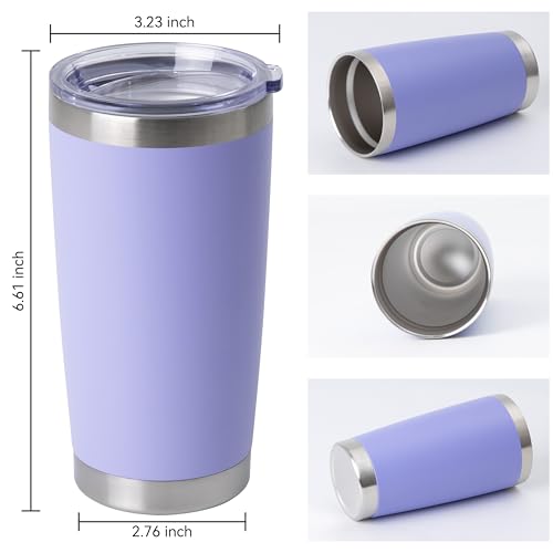 20oz Stainless Steel Tumblers Bulk (Light Purple-A / 1 Count (Pack of 1))