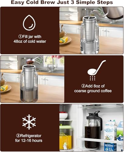 2 Pack Cold Brew Coffee Maker (2 Pack 64oz - Black)