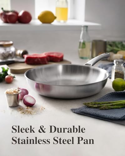 Tri Ply Stainless Steel Frying Pans Set (3 Count)