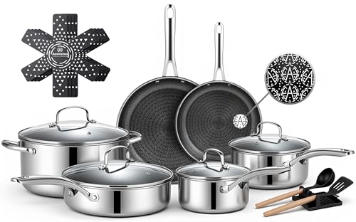 17 Pcs Stainless Steel Cookware Set