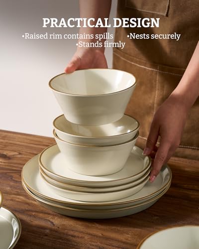 Saturn Stoneware Dishes Dinnerware Set for 8 (24 Count)