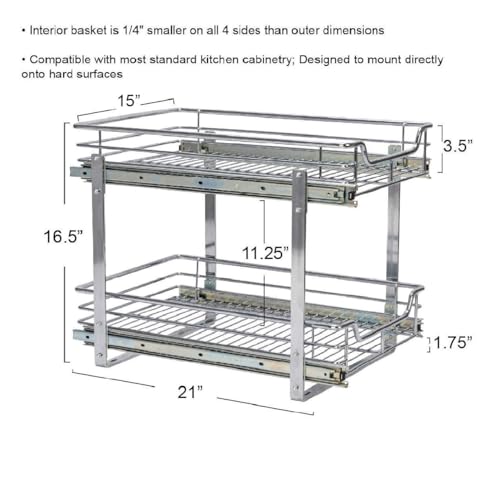 Chrome Plated Steel Dual (Dual Slide / 15" - Extended)