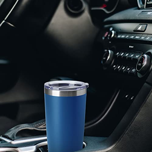 20oz Tumblers Stainless Steel Mugs with Lid Double Wall Vacuum Insulated Coffee Cups for Cold & Hot Drinks (Dark Blue-A / 4 Count (Pack of 1))