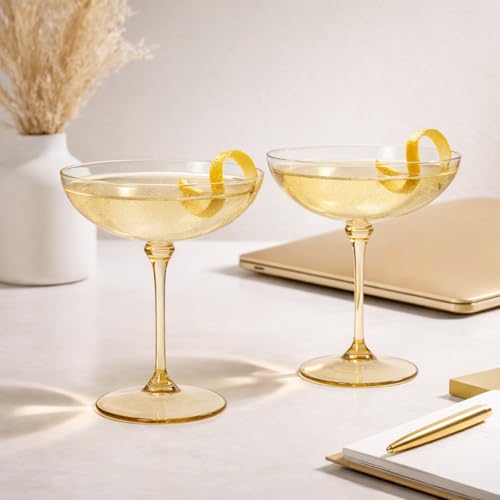 12 Pcs Plastic Coupe Glasses 9 oz Disposable Martini Glasses for Cocktails (12 Count)