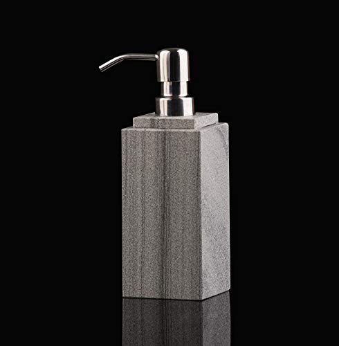 Hand Liquid&Lotion Soap Dispenser Pump Bottle Natural Marble for Kitchen Bathroom Countertop Laundry Room Holds Dish Soap Shampoo Laundry Liquid Shower Gel