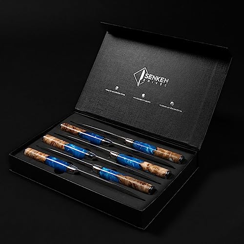 SENKEN Damascus Steak Knife Set (8 Count)
