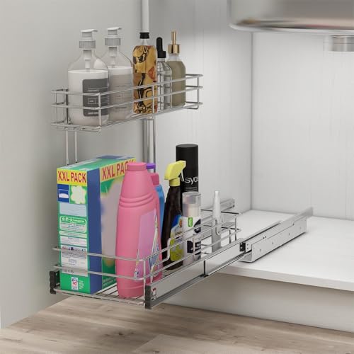 2 Pack Under Sink Organizer 9"W X17"D (9" W X17"D)