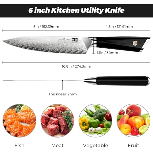 Damascus Chef Knife 6 inch