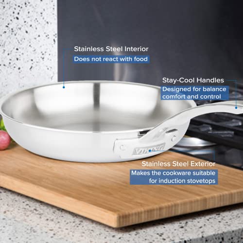 Culinary 3 Ply Stainless Steel Cookware Set with Metal Lids