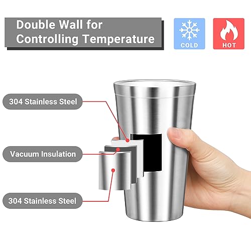 Stainless Steel Cups (classic straight / 16oz,12pcs)