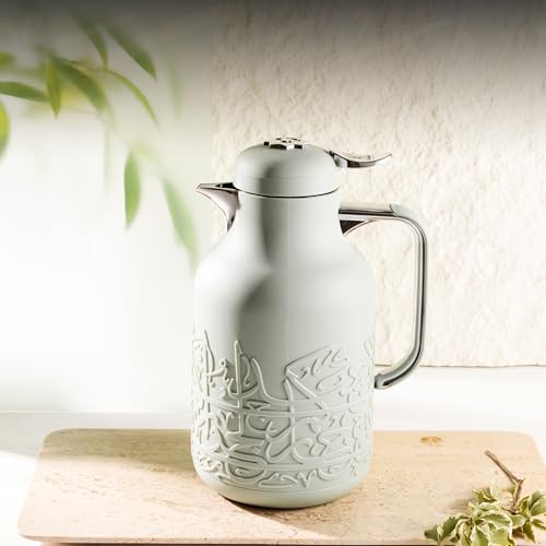 Insulated Carafe Flask 1L For Hot Coffee & Tea (Green mint & Silver)