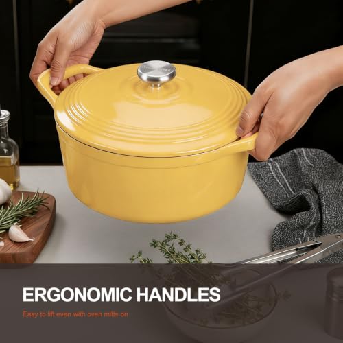 Enameled Cast Iron Dutch Oven (5.5 Quart / Yellow Jasper)