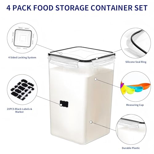 2pc 6.5L Airtight Food Storage Containers with Lids (2 pcs(6.5L))