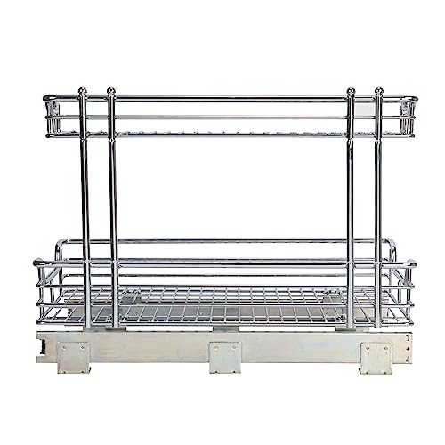 Glidez 2‑Tier Large Multipurpose Chrome‑Plated Steel Pull‑Out (Undersink / 12.25" - Extended)