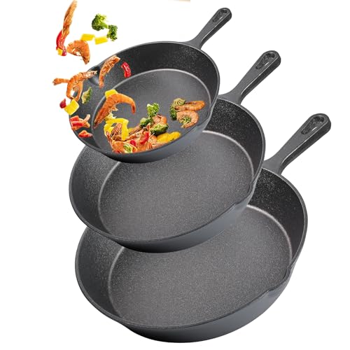 Cast Iron Skillet Pan Set of 3