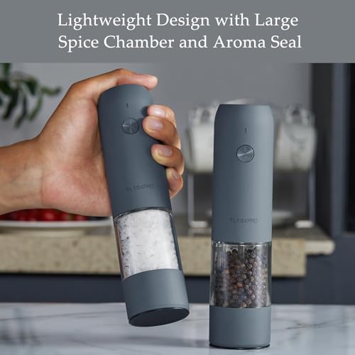 Electric Salt and Pepper Grinder Set (Black)